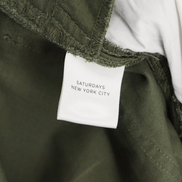 NWT SATURDAYS NYC Men's Sigrid Overalls Cotton Canvas Sage Green Size S - Picture 12 of 14